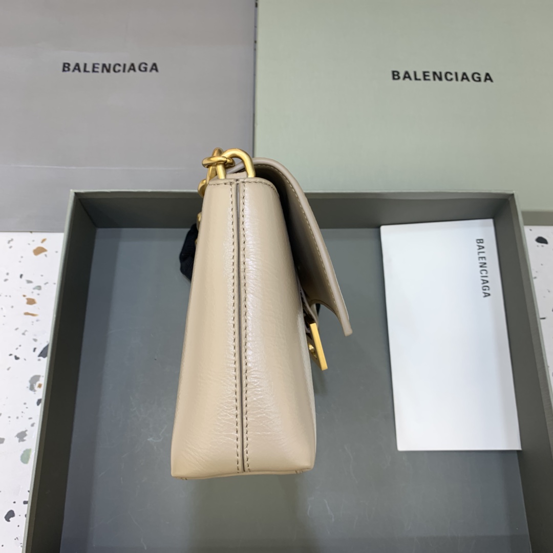 Balenciaga Downtown XS Shoulder Bag With Chain Apricot